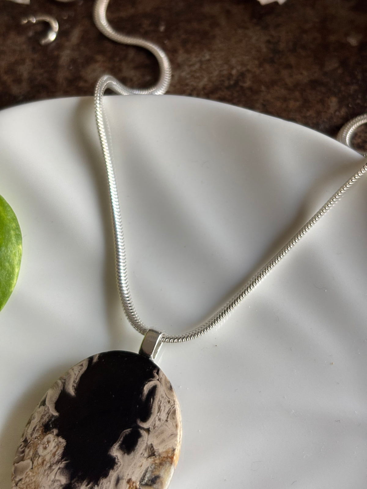 Fossilized Palm Root necklace view 3