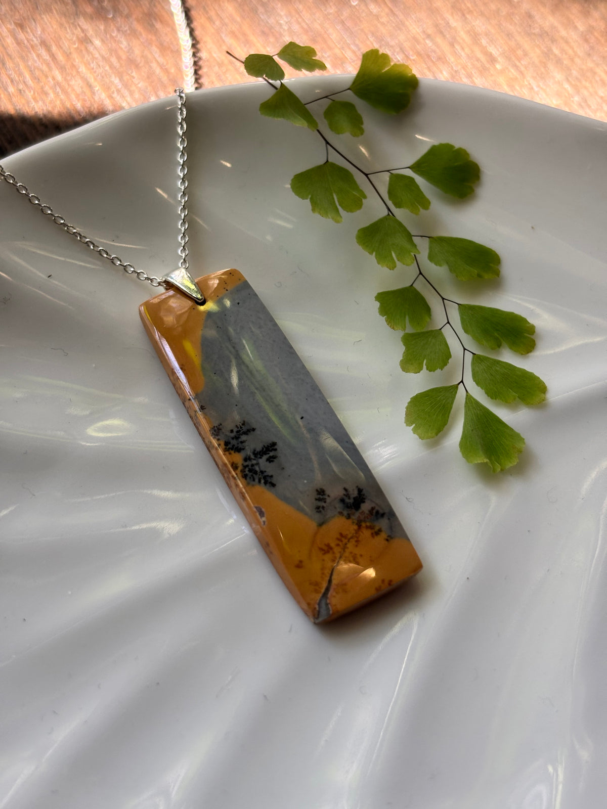 Golden Coast Landscape Bar Necklace