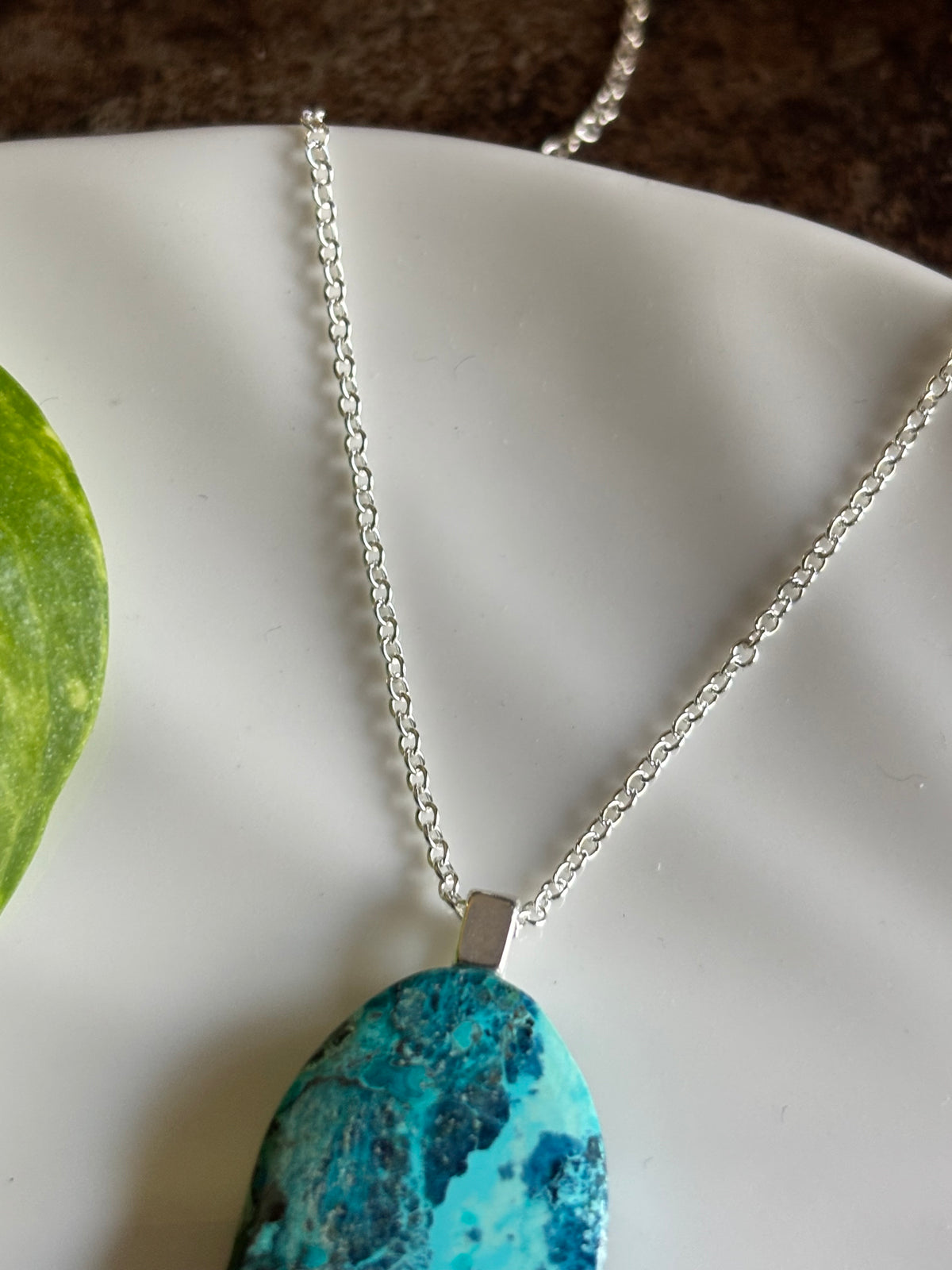 Chrysocolla necklace view 3