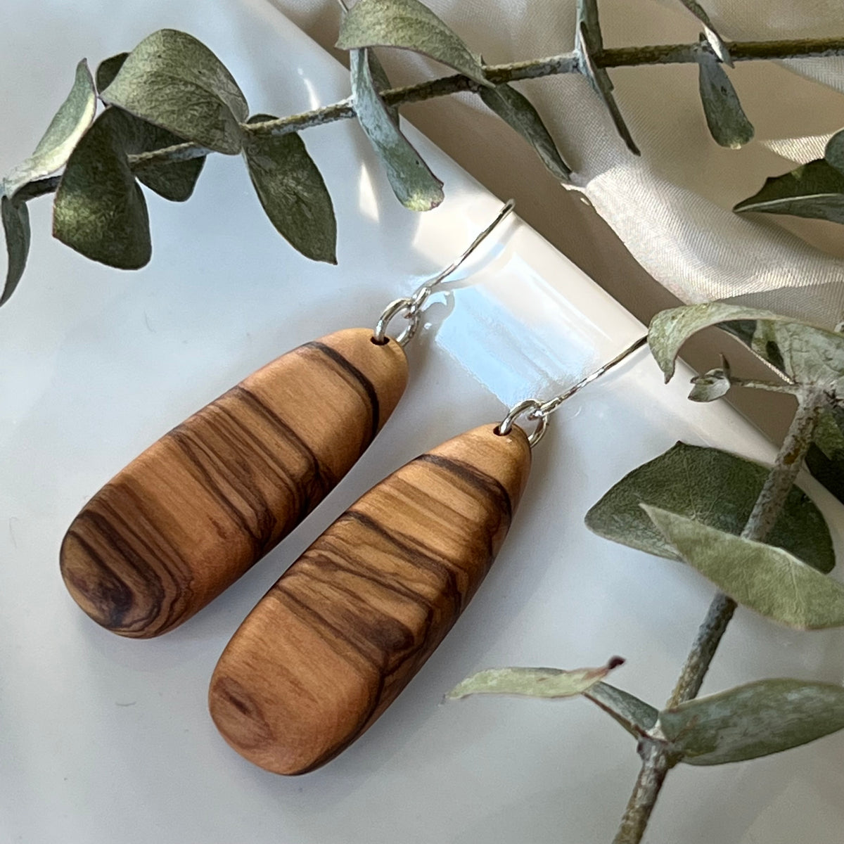 Wood hot sale turned earrings