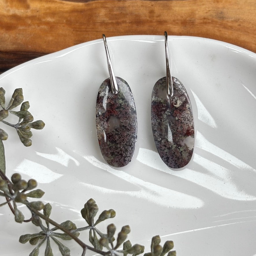 Purple Moss Agate Earrings