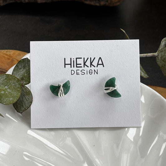 Emerald Moon Wrapped Studs