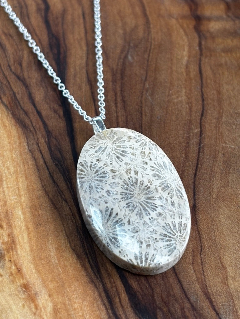 Large Fossilized Coral Necklace