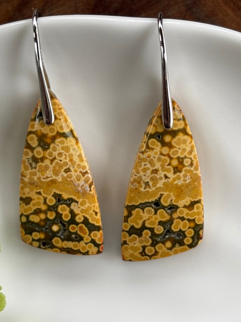 Yellow Ocean Jasper Earrings