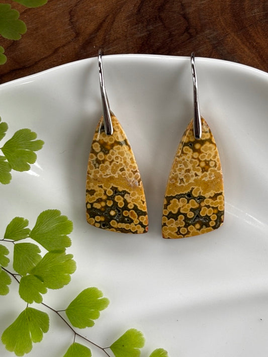 Yellow Ocean Jasper Earrings