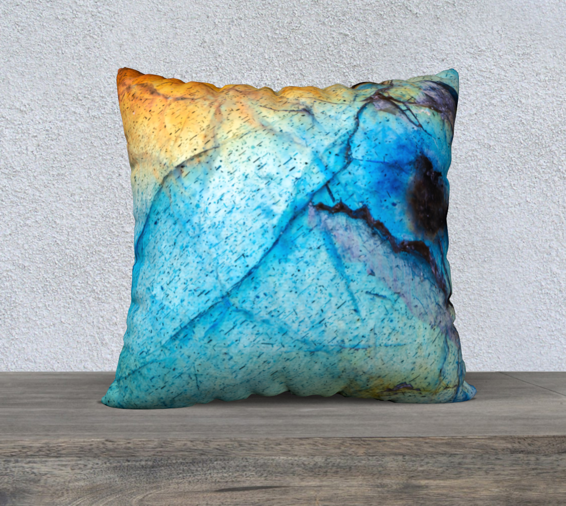 Labradorite Blue Cushion Cover 22x22"