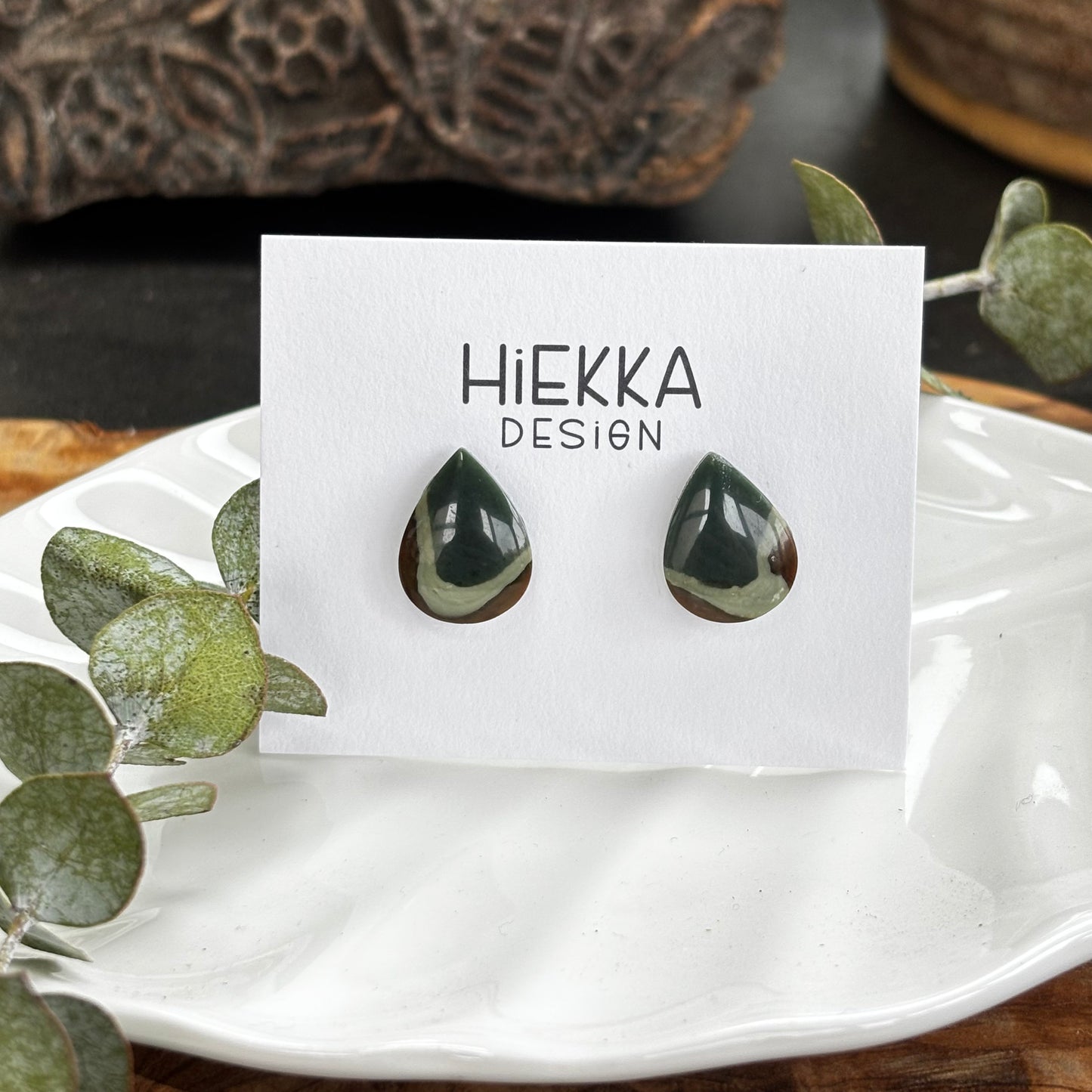 Polychrome Jasper Teardrop Studs