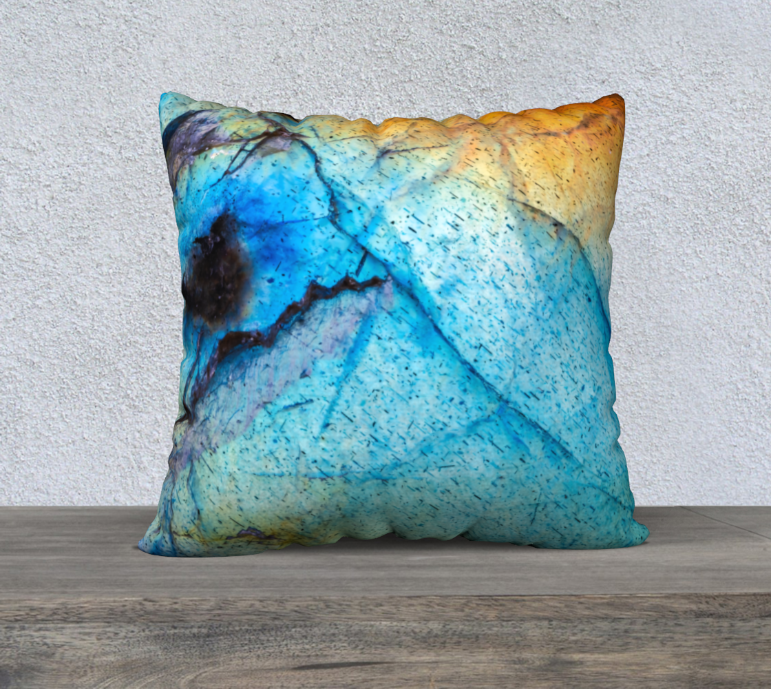 Labradorite Blue Cushion Cover 22x22"