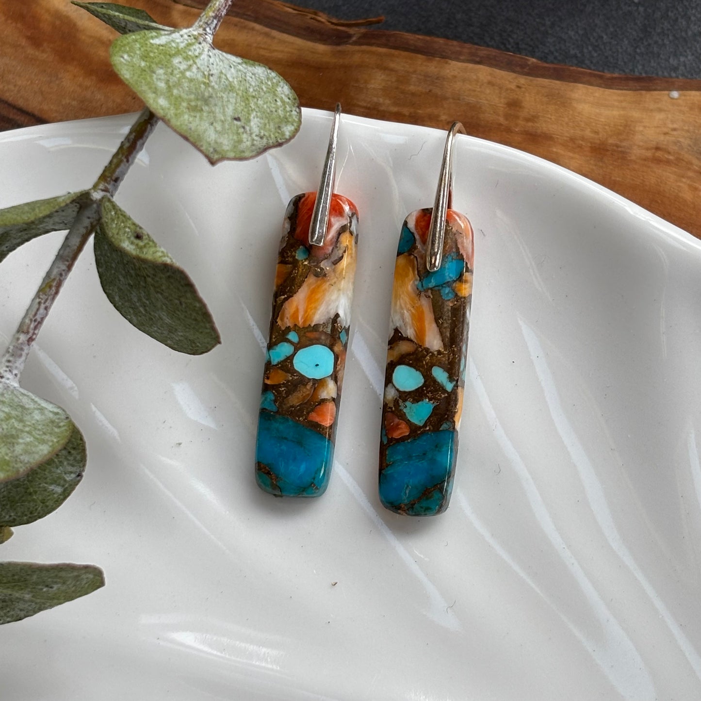 Spiny Oyster Turquoise Earrings