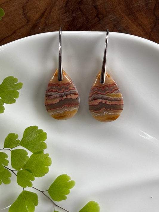 Small Crazy Lace Agate Earrings