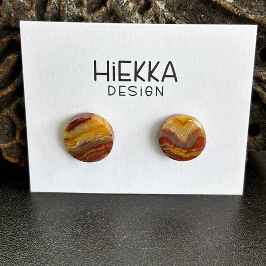 Crazy Lace Agate Round Studs