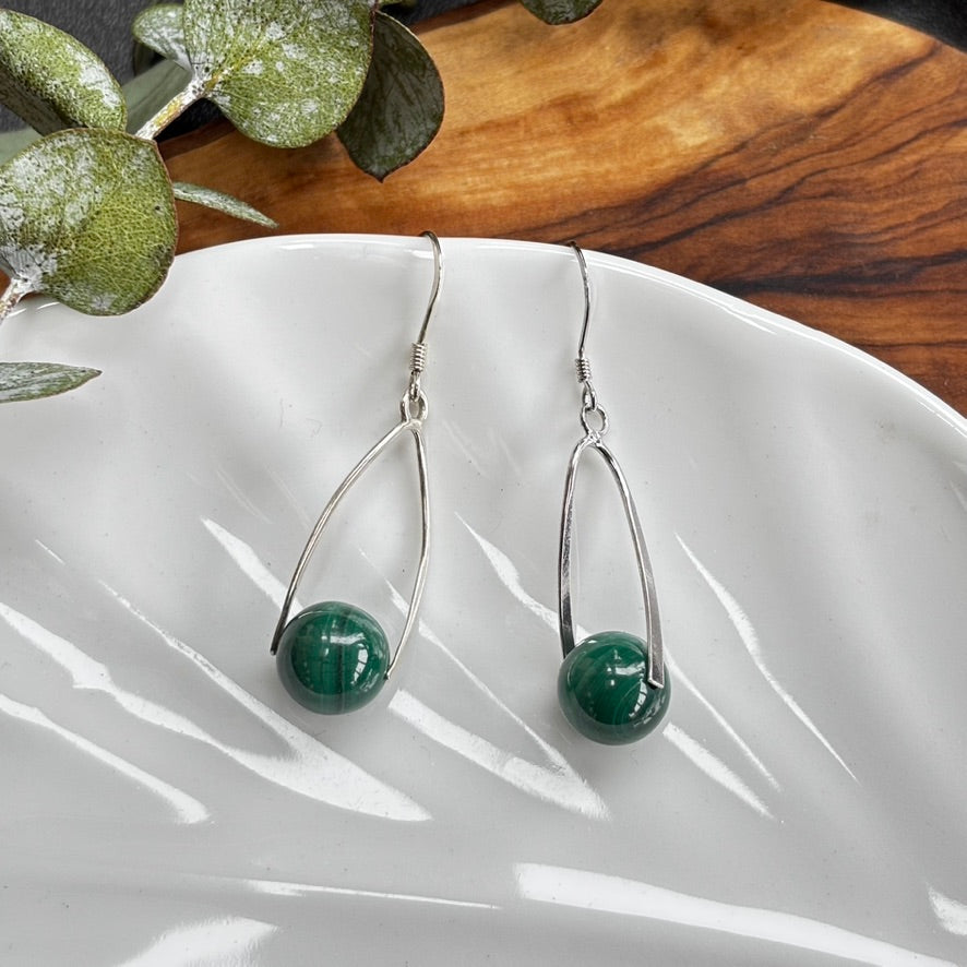 Malachite Dangle Earrings