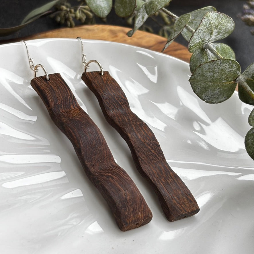 Wooden Bowl Earrings