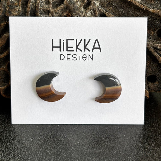 Polychrome Jasper Moon Studs