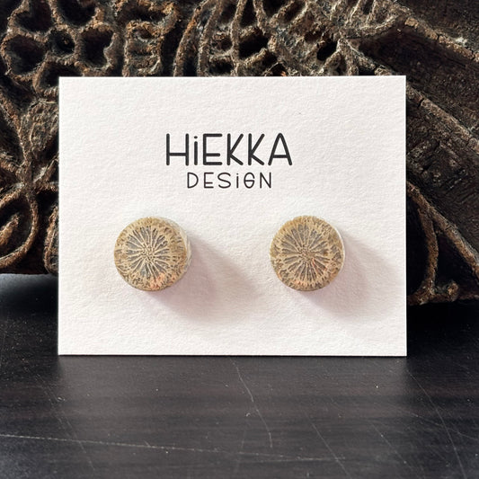 Fossilized Coral Round Studs