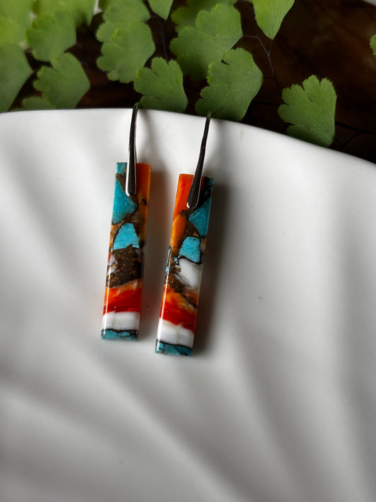 Spiny Oyster Turquoise Earrings