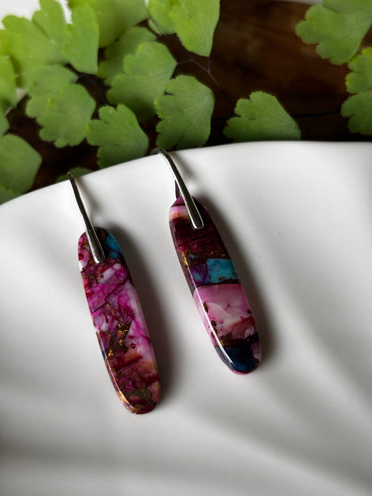 Spiny Oyster Turquoise Earrings