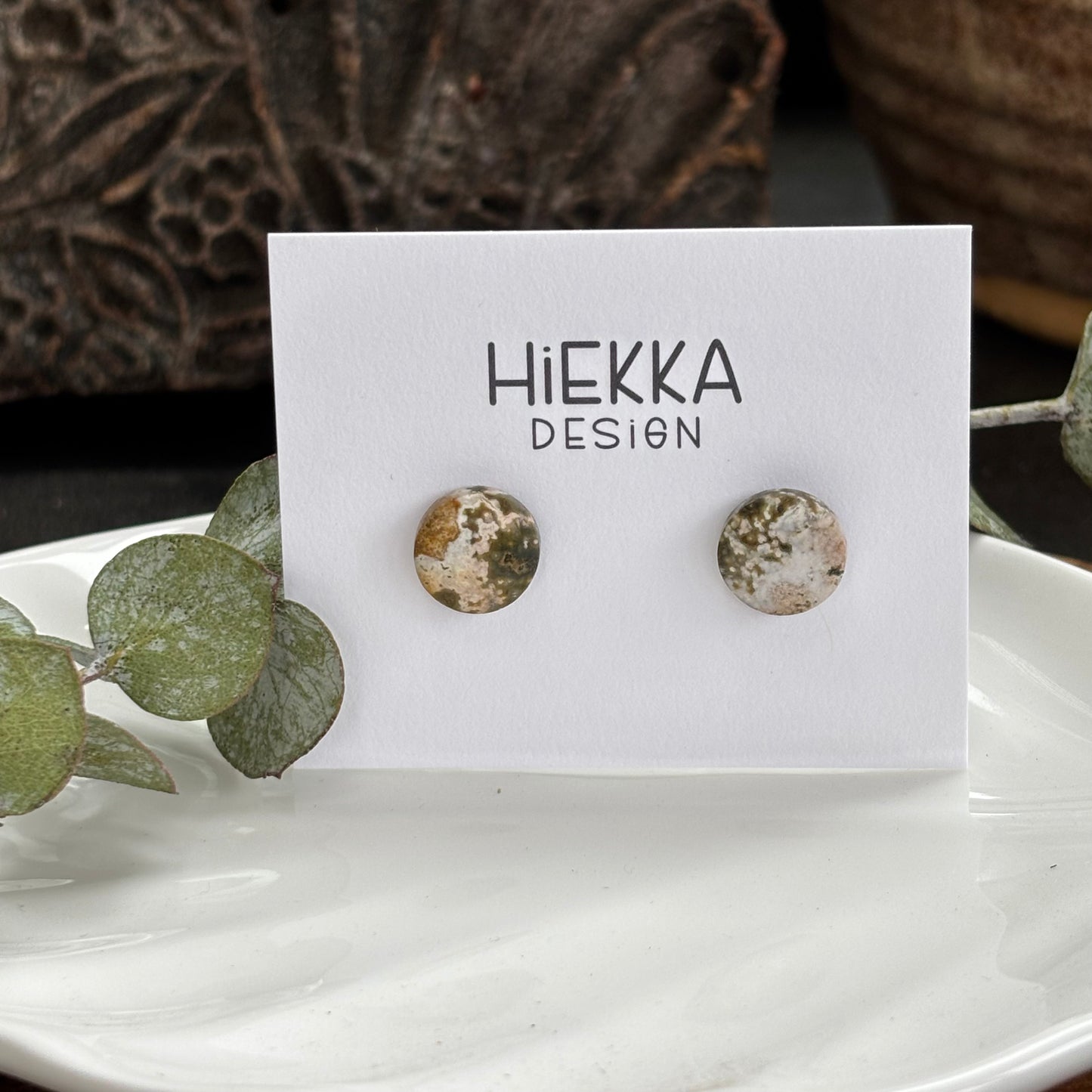 Ocean Jasper Round Studs