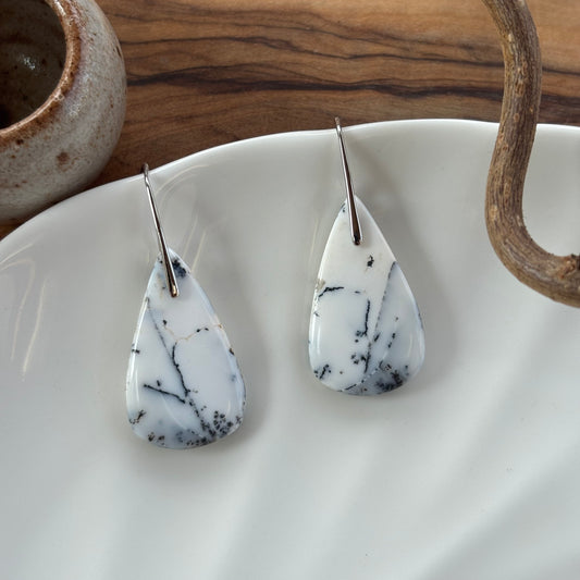 Dentritic Opal Dangle Earrings