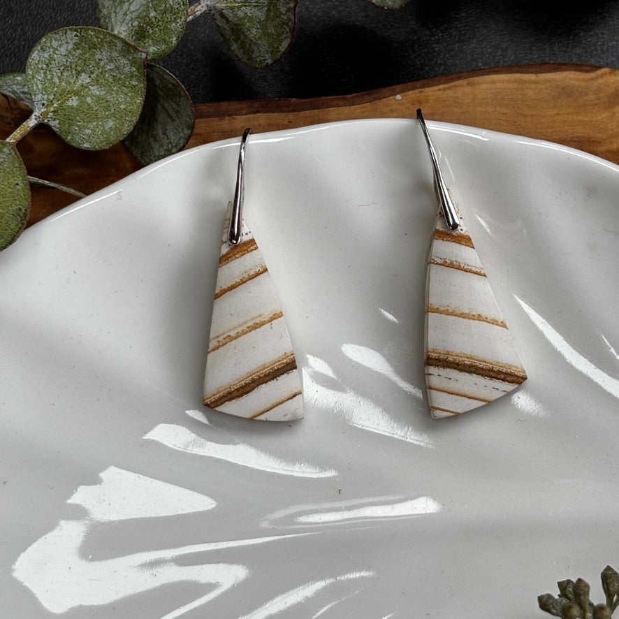 Polychrome Triangle Dangle Earrings