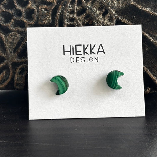 Malachite Moon Studs