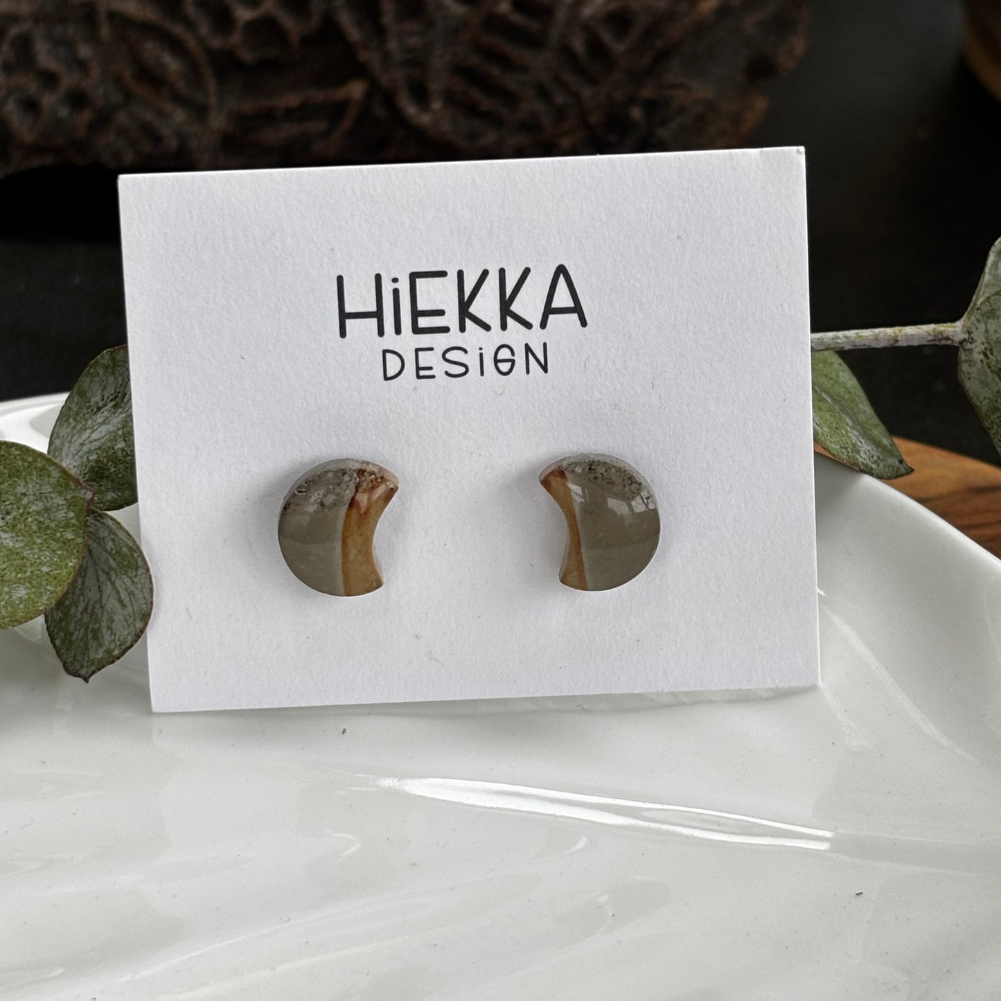 Polychrome Jasper Moon Studs