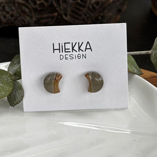 Polychrome Jasper Moon Studs