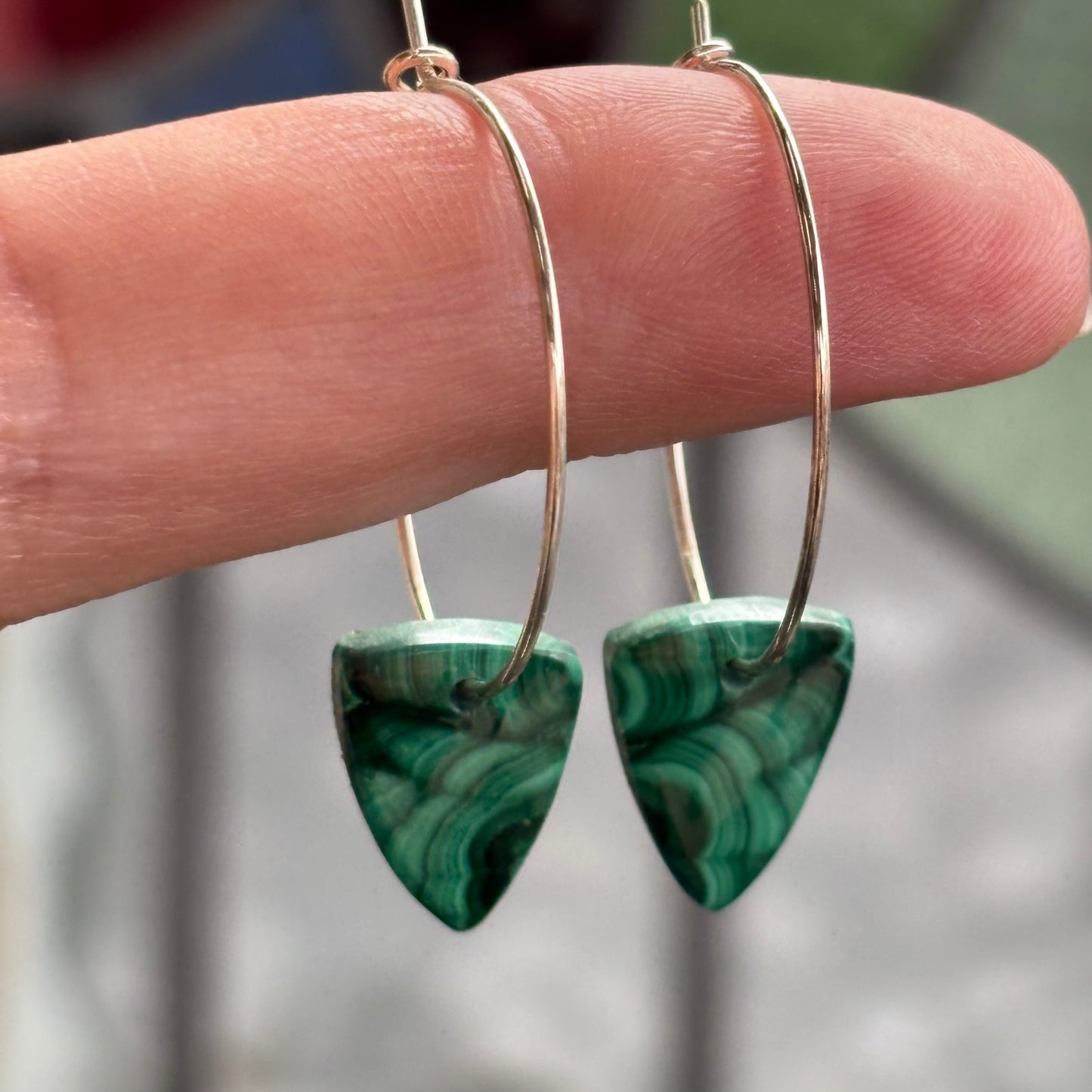 Malachite Hoop Earrings