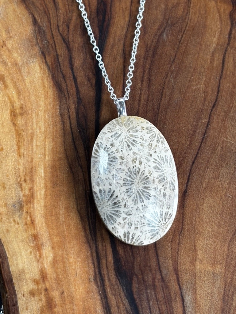 Large Fossilized Coral Necklace