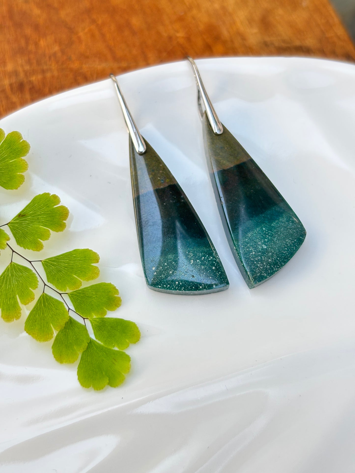 Green Polychrome Jasper Earrings