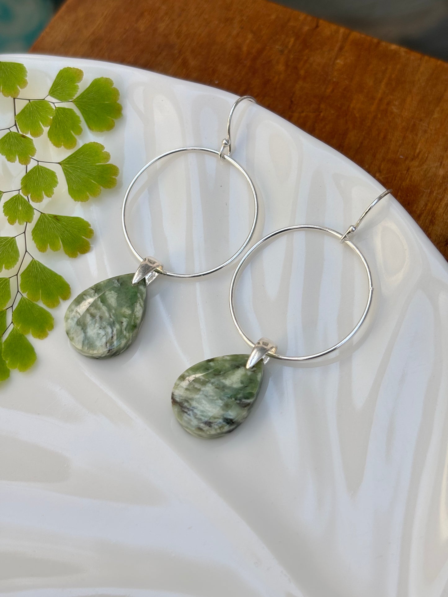 Green Maligano Jasper Dangle Earrings