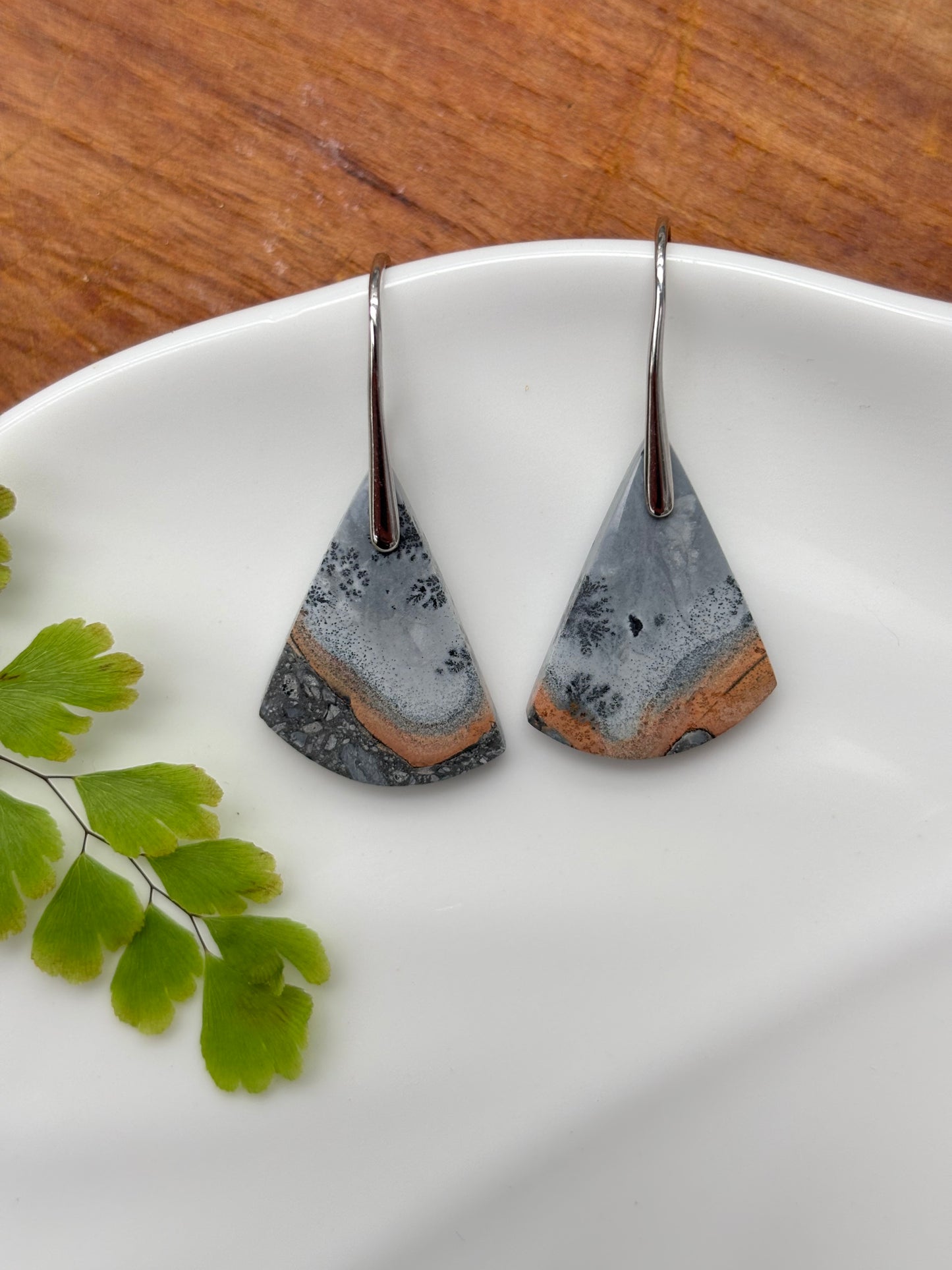 Maligano Jasper Fan Earrings