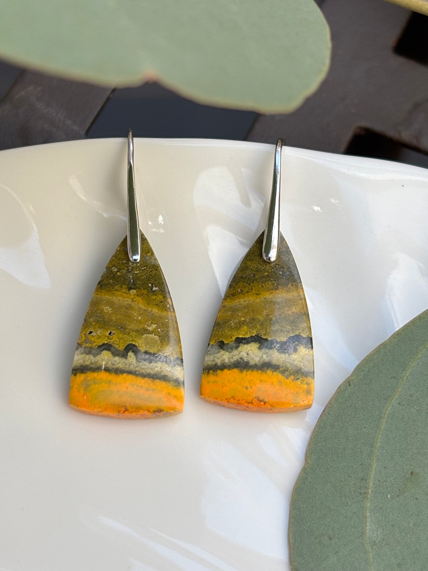 Bumble Bee Jasper Dangle Earrings