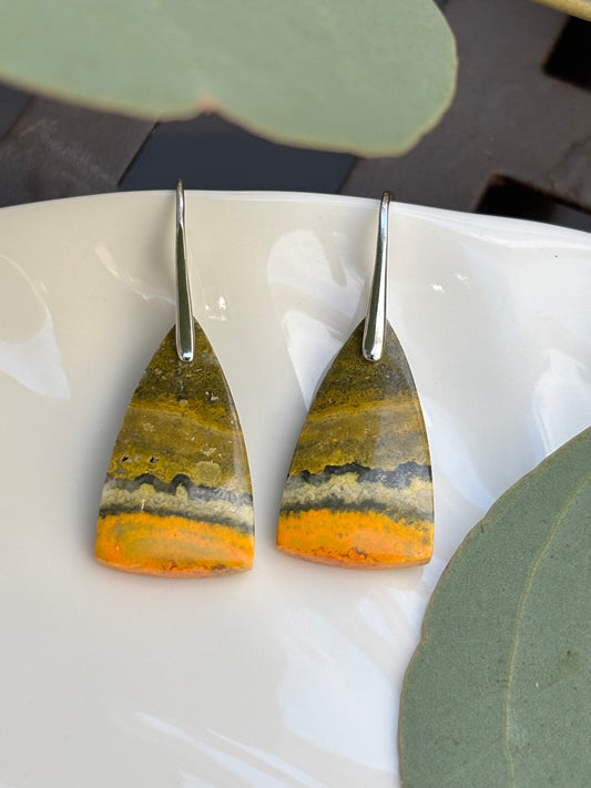 Bumble Bee Jasper Dangle Earrings