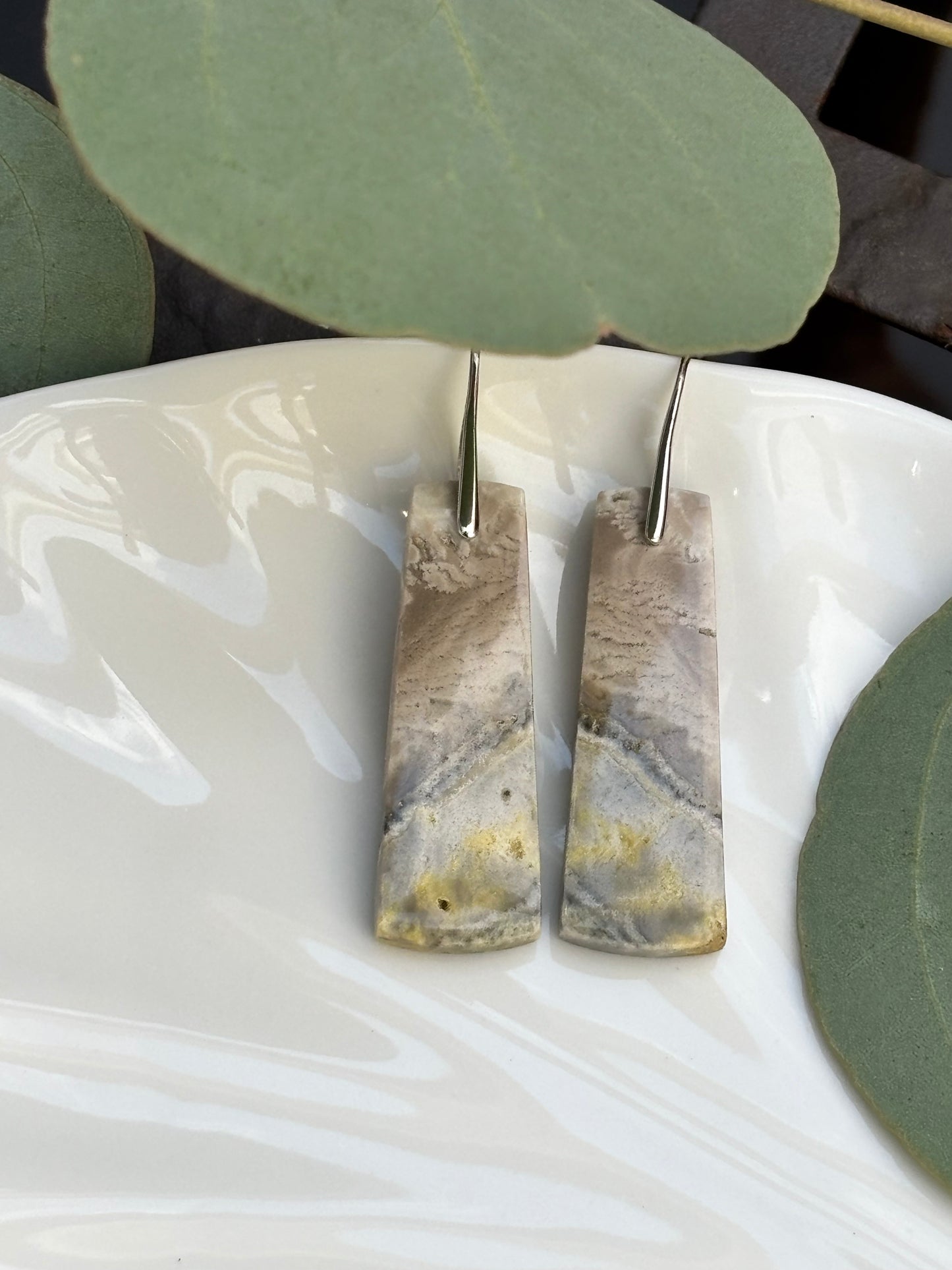 Crazy Lace Agate Dangle Earrings