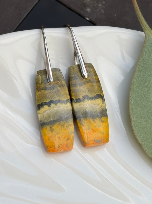 Bumble Bee Jasper Dangle Earrings