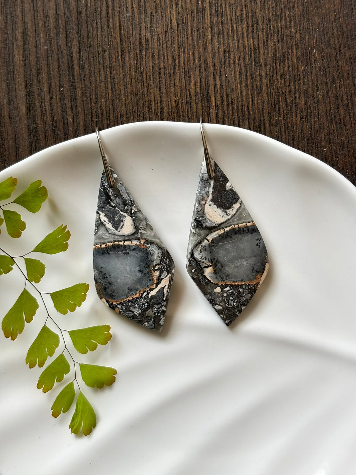 Maligano Jasper Charcoal Earrings