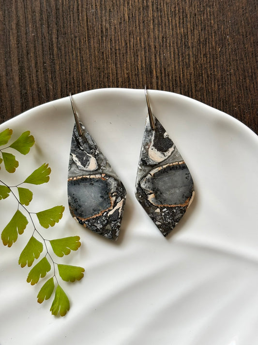 Maligano Jasper Charcoal Earrings