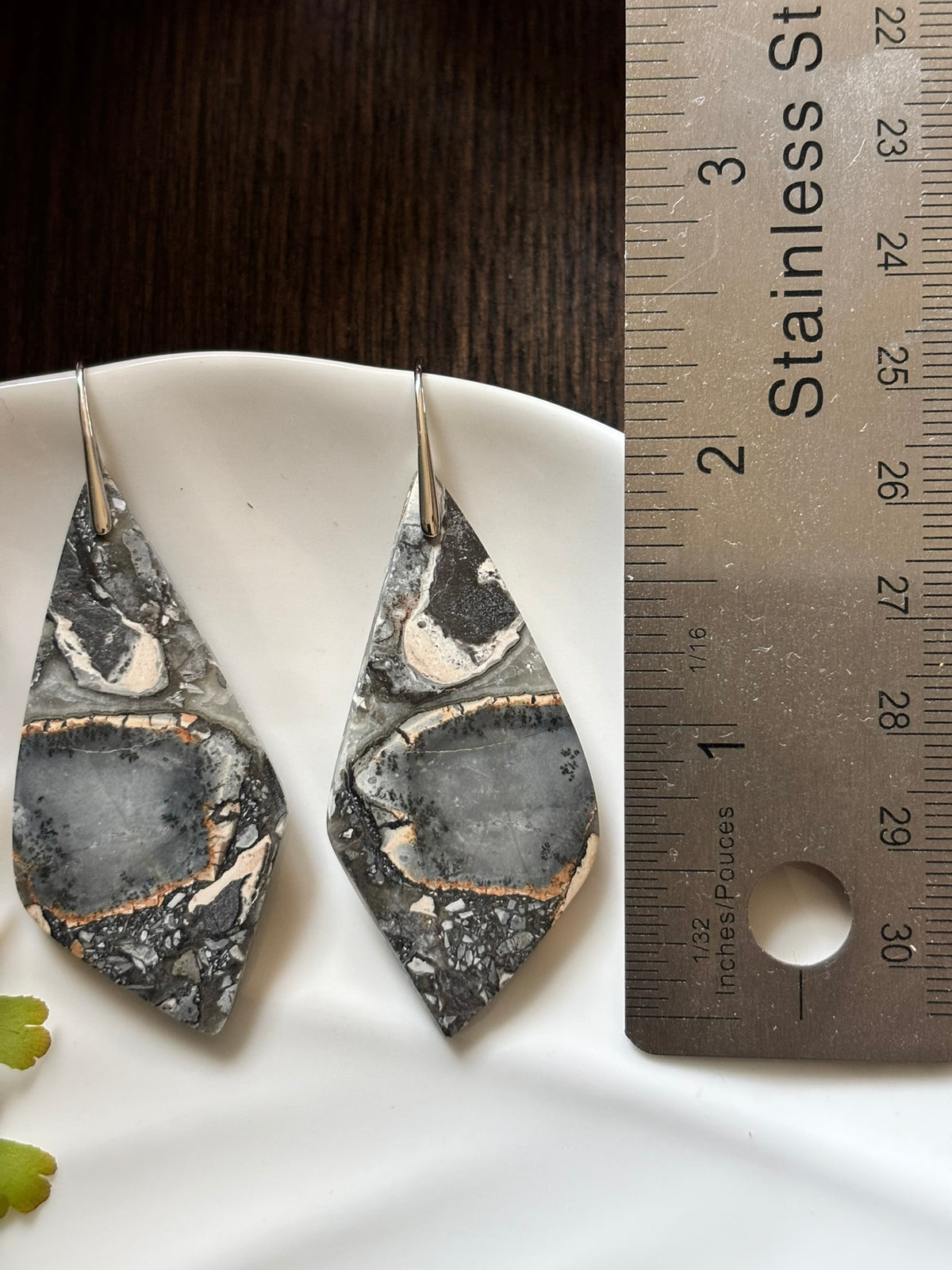Maligano Jasper Charcoal Earrings alternate view