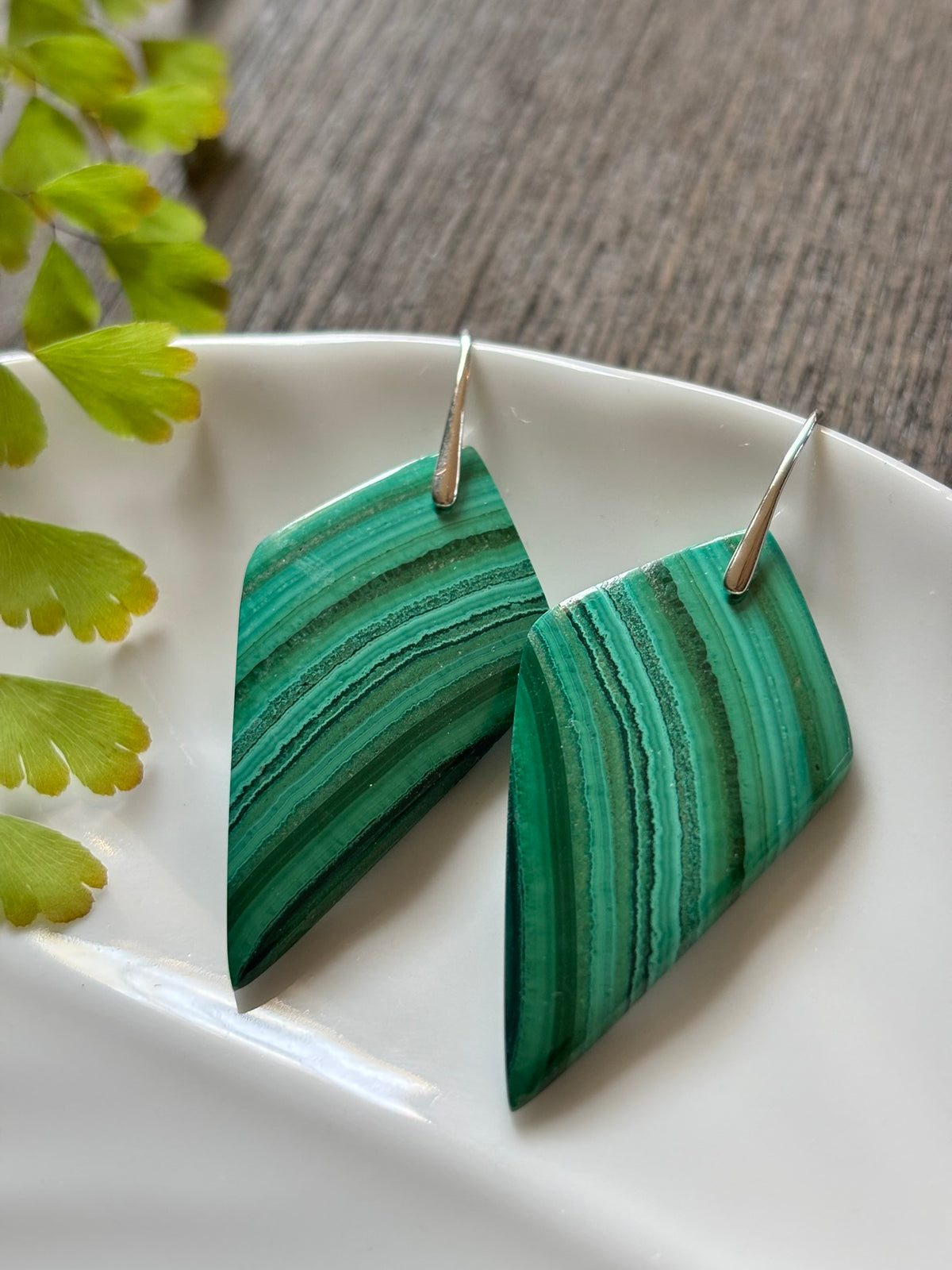 Malachite Emerald Bands Earrings alternate view 2