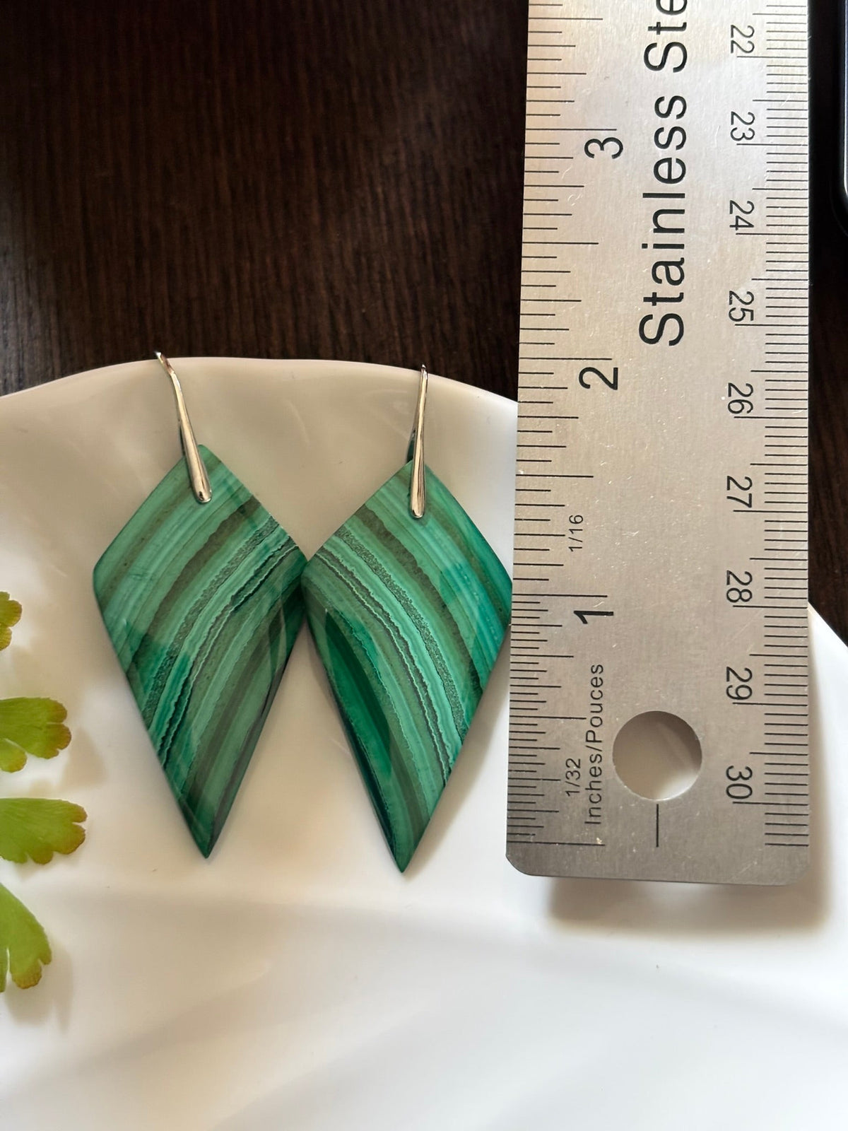 Malachite Emerald Bands Earrings alternate view 3