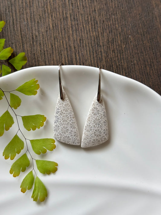 Fossilized Coral Ivory Petite Earrings