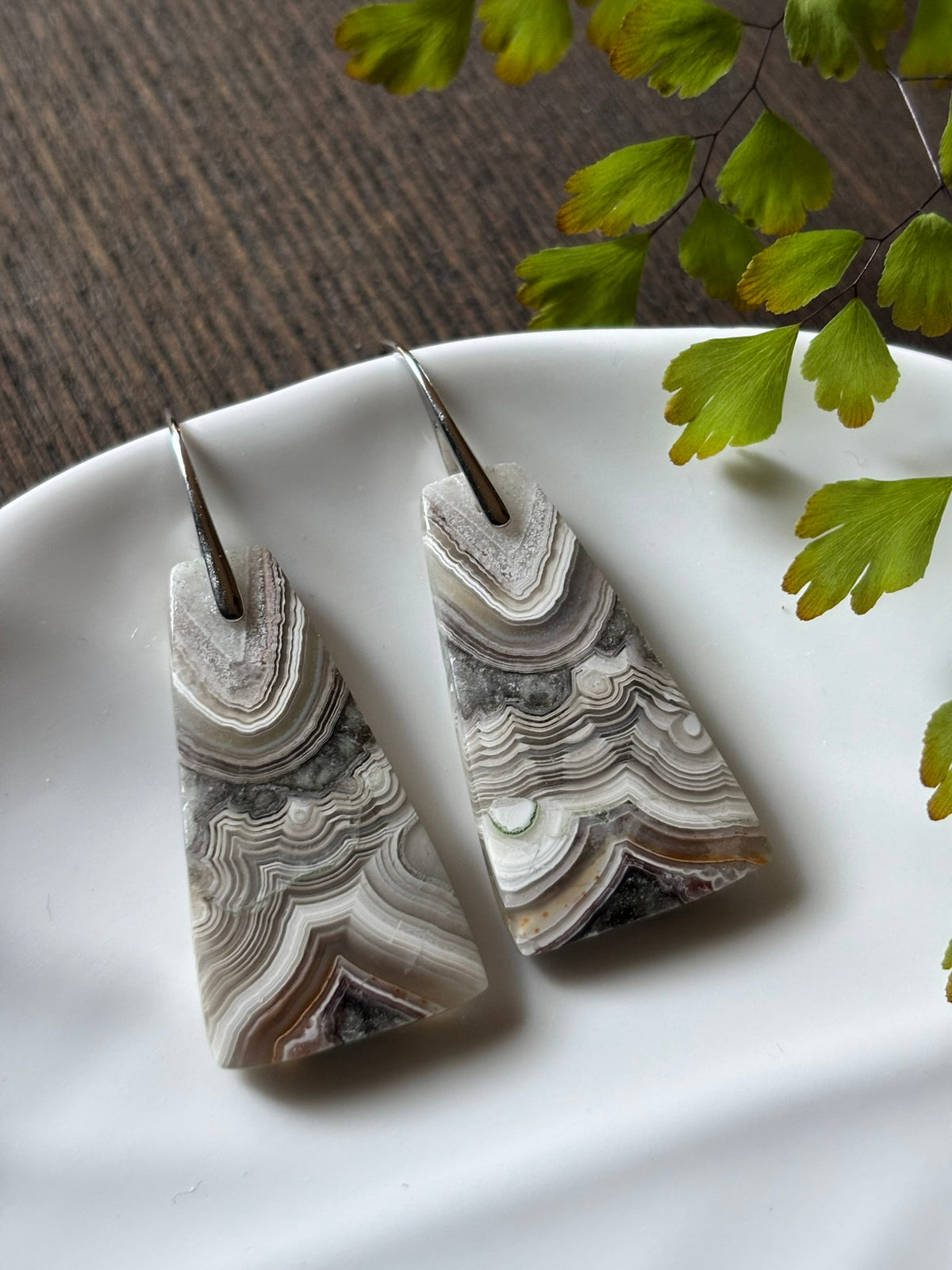 Crazy Lace Agate Grey Lace Earrings alternate view 3