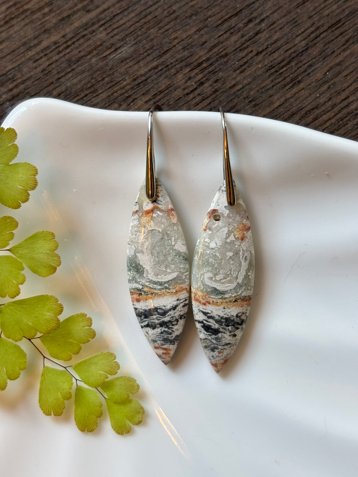 River Jasper Earth Mosaic Earrings