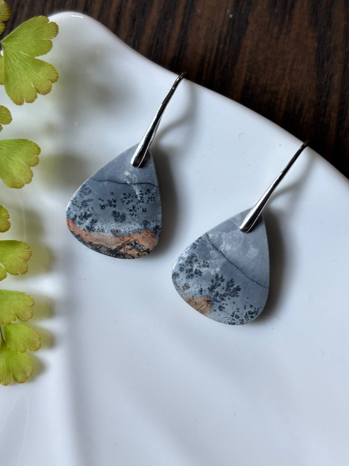 Maligano Jasper Smoky Grey Earrings