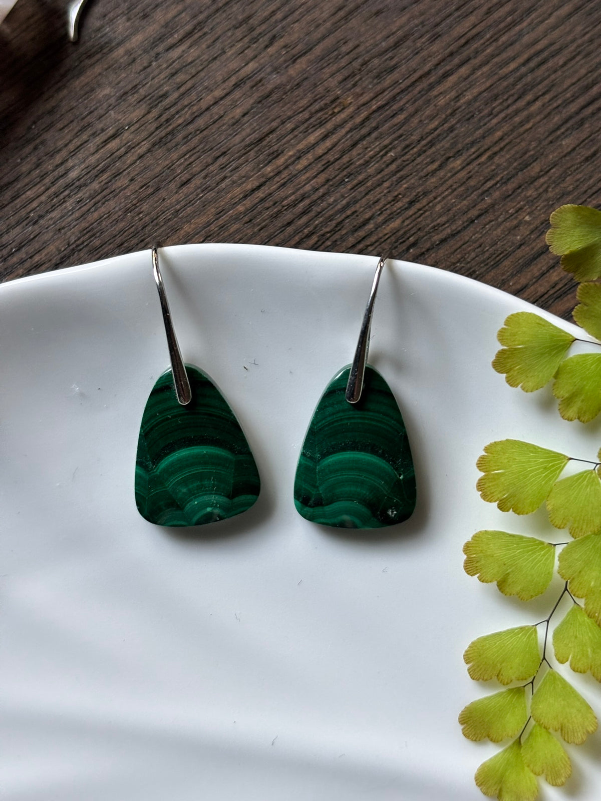 Malachite Emerald Drops Earrings