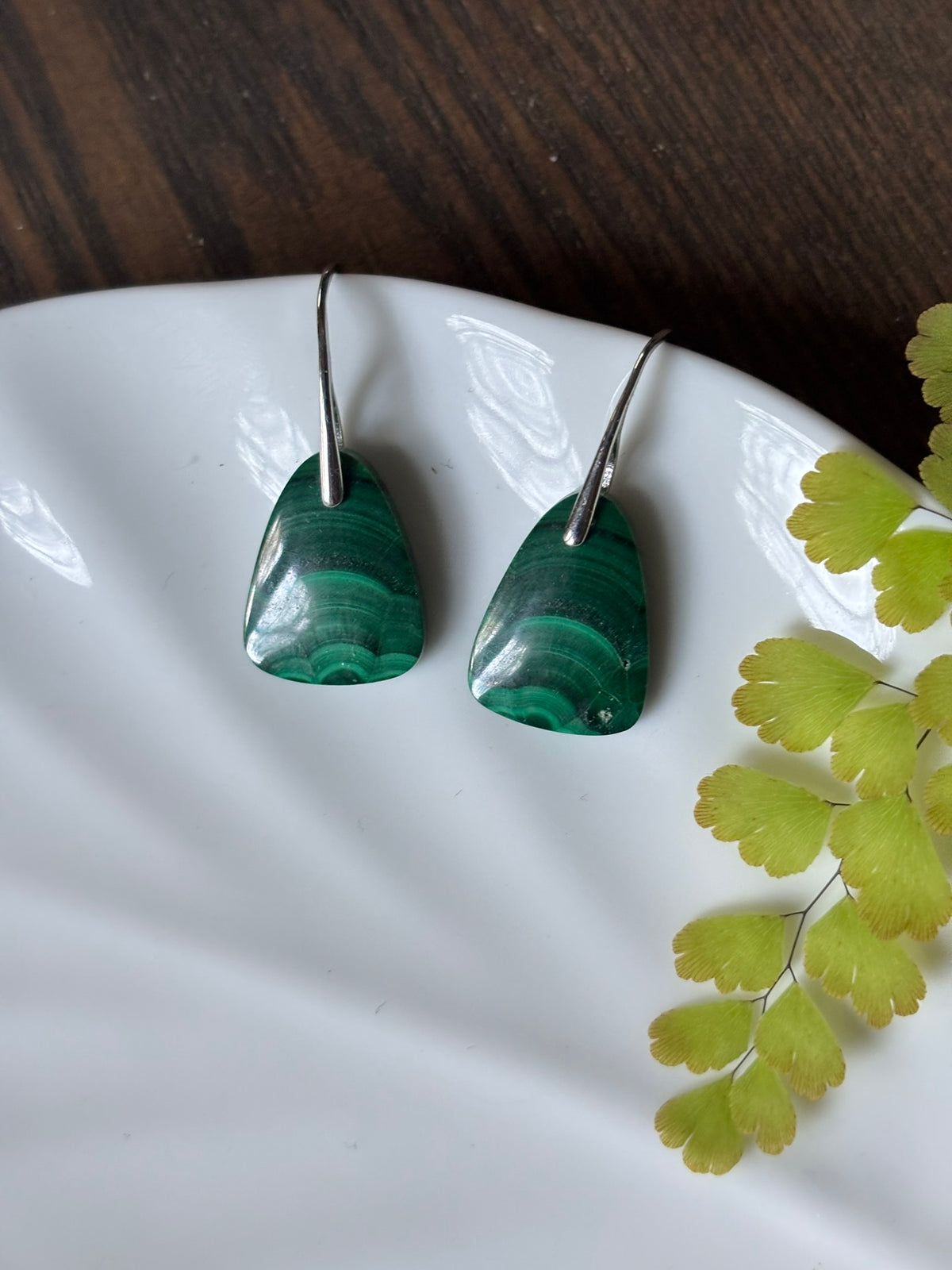 Malachite Emerald Drops Earrings alternate view 2