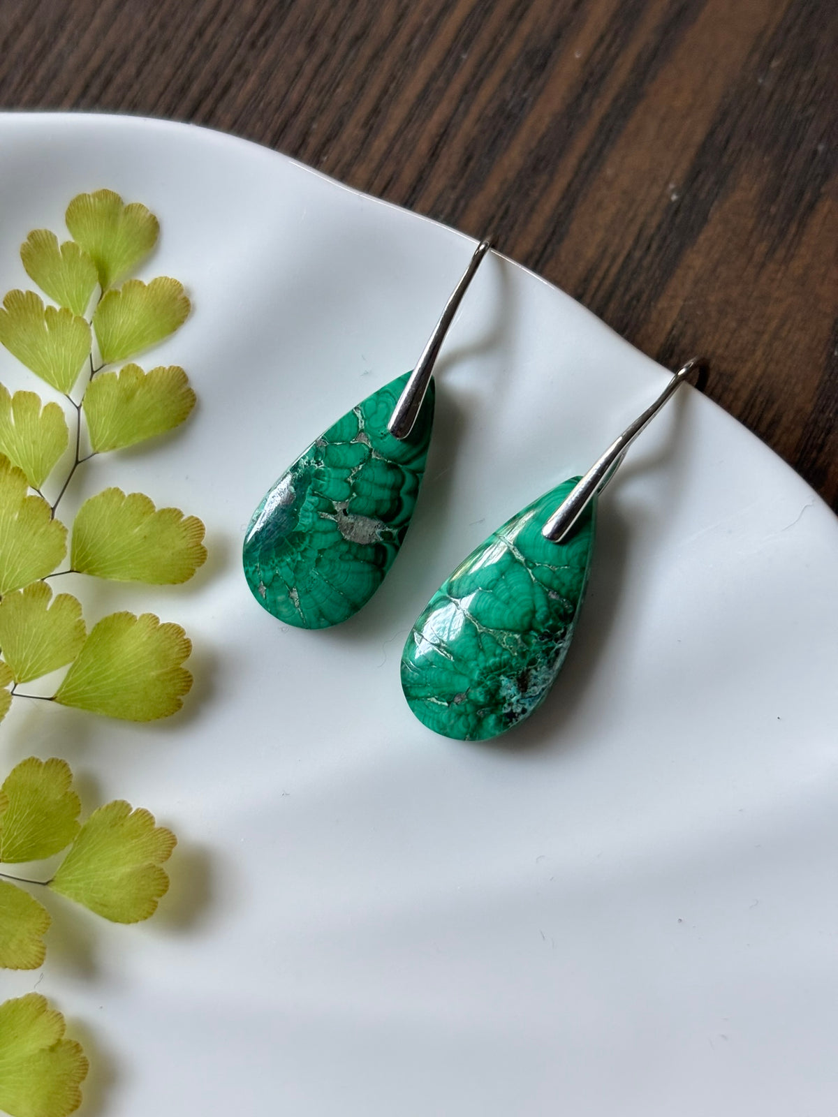 Malachite Vibrant Green Earrings