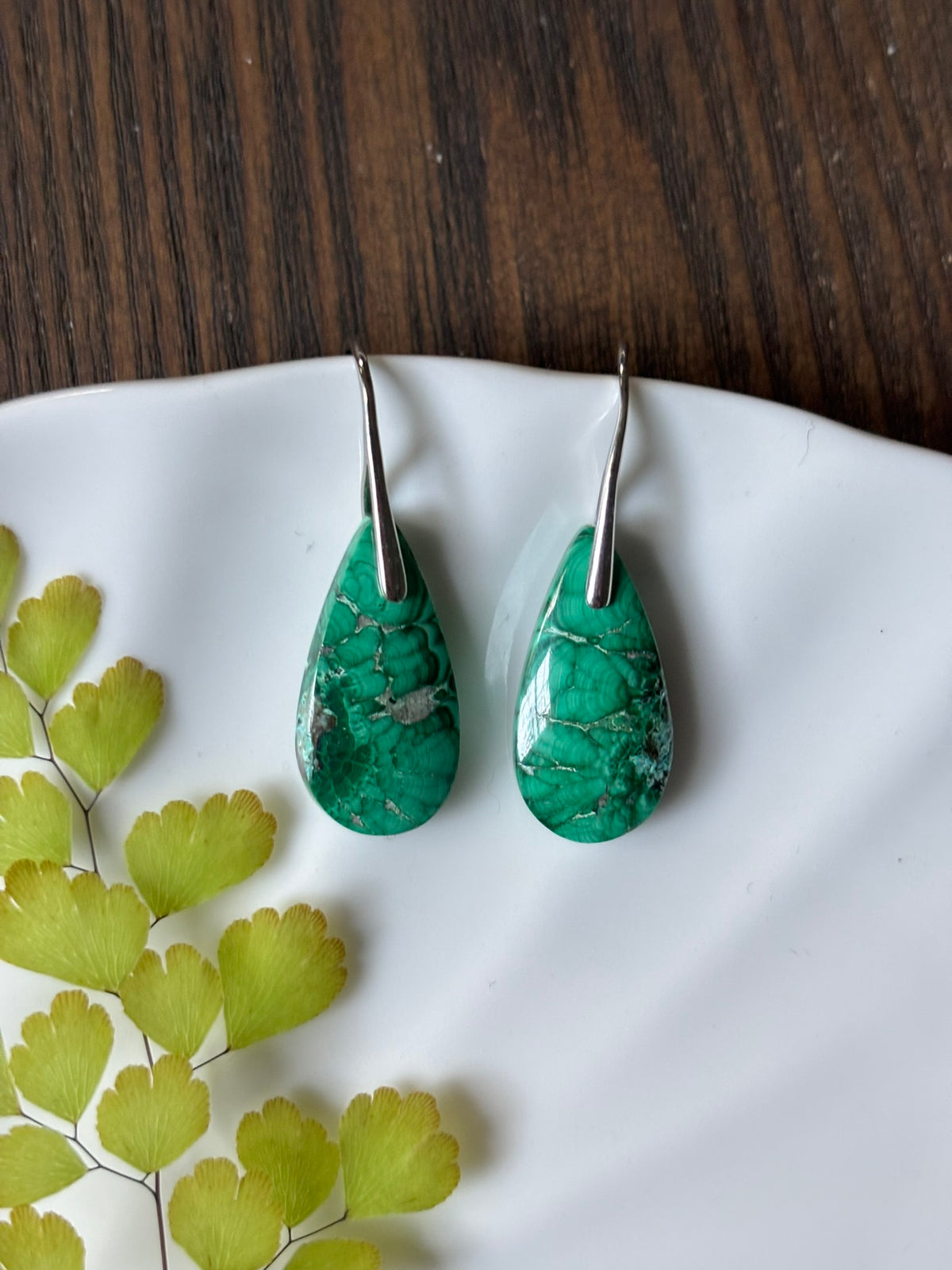 Malachite Vibrant Green Earrings alternate view 2