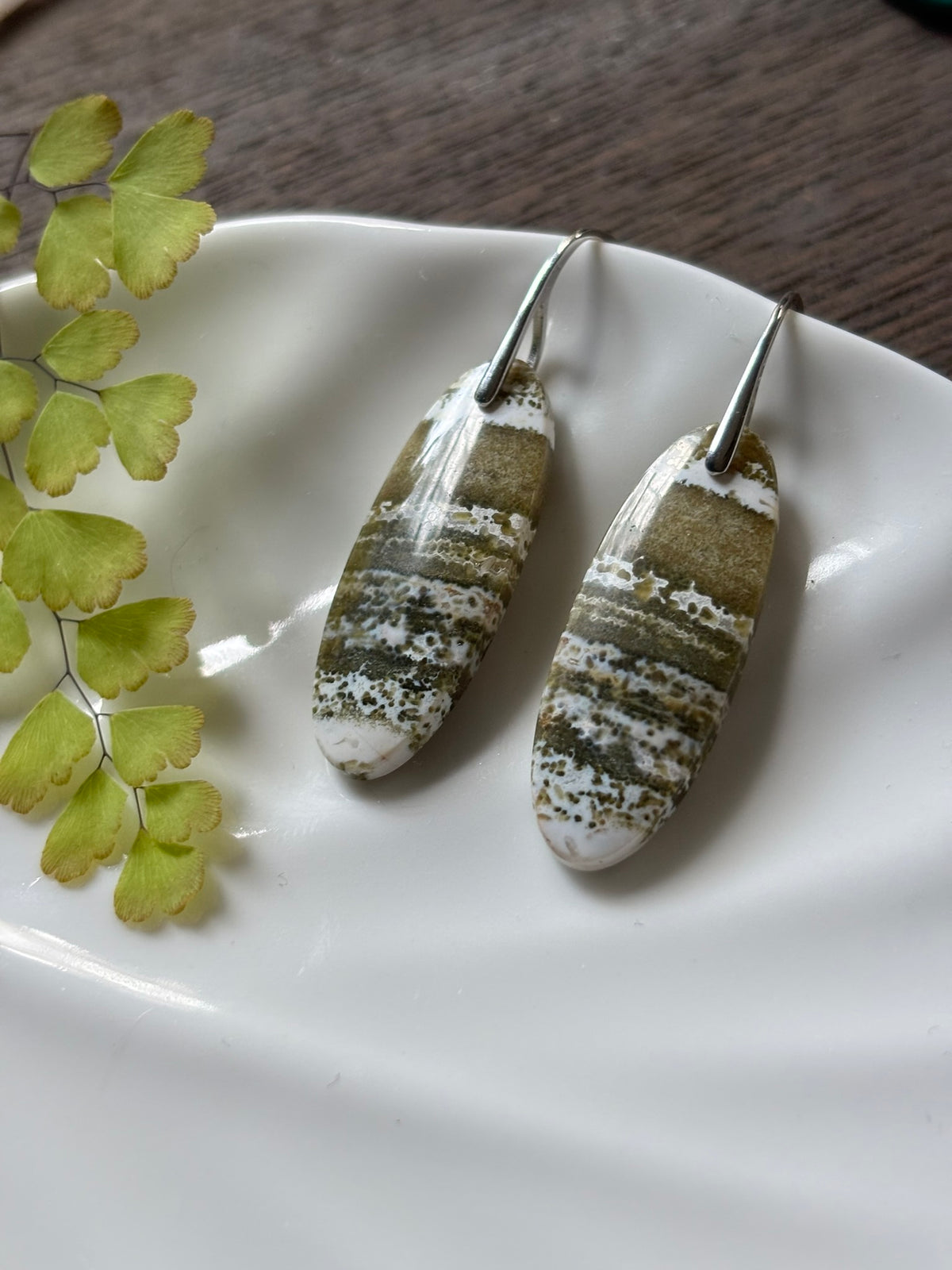Ocean Jasper Cream Landscape Earrings alternate view 2